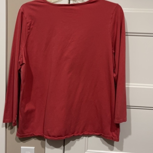 D & Co Denim & Co Sz 1X Terracotta Top - Picture 4 of 5